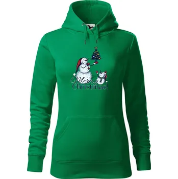 Pánská mikina Dámská mikina Merry Christmas! Velikost (žena): XL, Vyberte barvu: Středně zelená