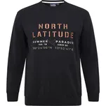 Pánská mikina 51110 NORTH LATITUDE černá s výšivkou 4XL - 8XL NORTH ODE-NO-51110-0099 - 6XL