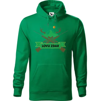 Pánská mikina Pánská mikina s potiskem Lovu zdar Velikost (muž): L, Vyberte barvu: Středně zelená