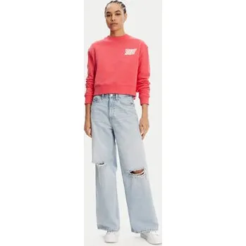 Dámská mikina Tommy Jeans Mikina DW0DW21345 Růžová Relaxed Fit XXS