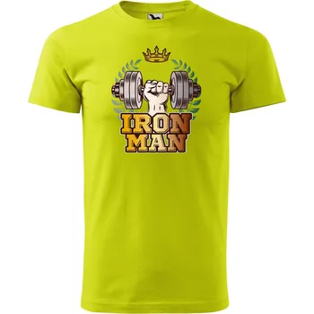 Pánské oblečení Pánské tričko s potiskem Iron man Velikost: XS, Barva trička: Limetková