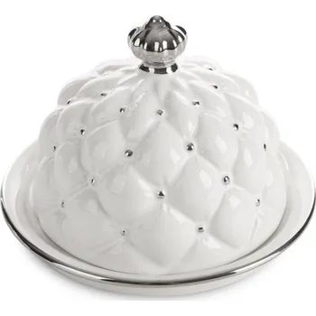 Podnos s víkem ADORE 01 bílý / stříbrný