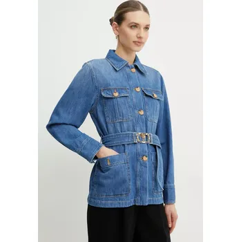 Dámská casual bunda Džínová bunda Twinset modrá barva, přechodná, 251TP2610 55J, vel. 38