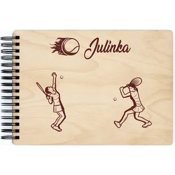 Fotoalbum Dřevěné sportovní fotoalbum TENIS II Barva vnitřních papírů: Čokoládová