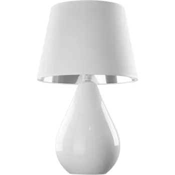 Lampička TK LIGHTING Stolní lampa - LACRIMA 5453, Ø 40 cm, 230V/15W/1xE27, bílá/stříbrná