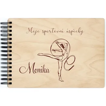 Fotoalbum Dřevěné sportovní fotoalbum MODERNÍ GYMNASTIKA Barva vnitřních papírů: Čokoládová