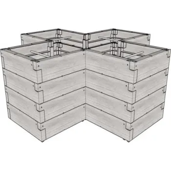 Vyvýšený záhon Lanit Plast Juwel Timber Ergoline Cross LG3249 185 x 185 x 80 cm šedý