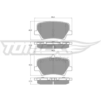 Brzdová destička Sada brzdových destiček, kotoučová brzda TOMEX Brakes TX 19-17