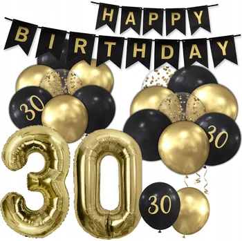 Balónek BALÓNKY dekorace na 30. narozeniny, balónek číslice, BANNER
