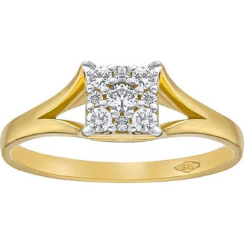 Šperk Zlatý prsten Myoki s Brilliance Zirconia ze žlutého 14kt zlata