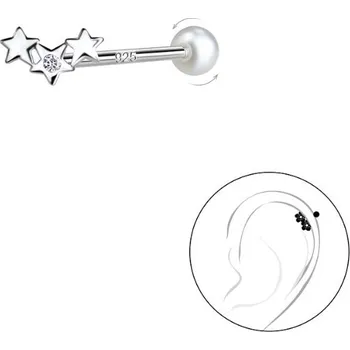 Piercing Stříbrný piercing STARS Ag 925/1000