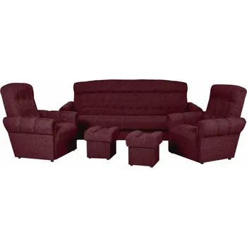 Sedací souprava Sedací souprava ARNOLD 3 + 1 + 1 + taburety vínová