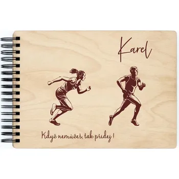 Fotoalbum Dřevěné sportovní fotoalbum - Běh Barva vnitřních papírů: Grafitová