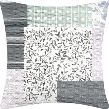 Povlečení DARRÉ Krepový povlak na polštář Srdce s motýly - šedomodrý Velikost: 70 x 90