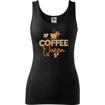Dámské tílko s potiskem Coffee queen Velikost: L, Barva: Černá