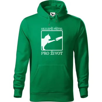 Pánská mikina Pánská mikina s potiskem Nejlepší přítel Velikost (muž): M, Vyberte barvu: Středně zelená