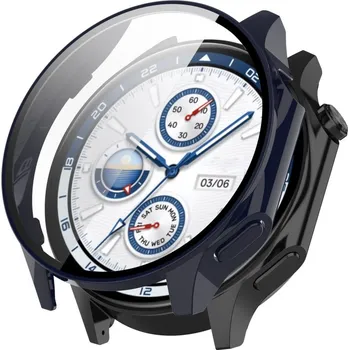 Příslušenství k chytrým hodinkám VSECHNONAMOBIL 75666 PC FULL COVER Plastový kryt se sklem pro OnePlus Watch 2 modrý