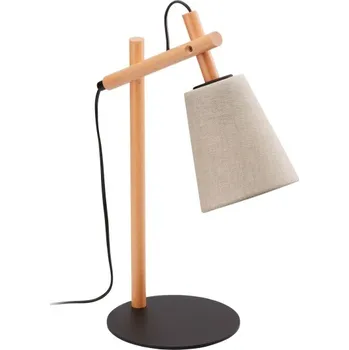 Lampička TK LIGHTING Stolní lampa - VAIO 5183, 230V/15W/1xE27, tmavě béžová/černá/borovice