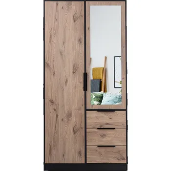 Šatní skříň ArtStol Šatní skříň LATI D2 | černá/dub viking