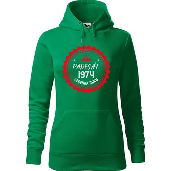 Pánská mikina Dámská mikina Legenda padesát Velikost (žena): 2XL, Vyberte barvu: Středně zelená