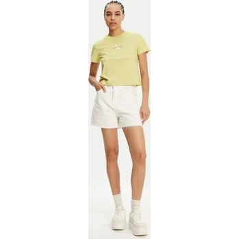 Dámské džíny Calvin Klein Jeans Džínové šortky J20J225153 Bílá Mom Fit 30