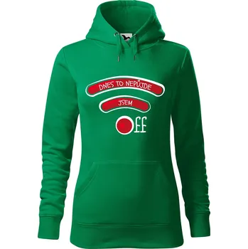 Pánská mikina Dámská mikina Jsem OFF Velikost (žena): L, Vyberte barvu: Středně zelená