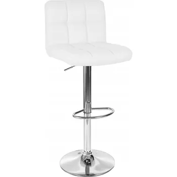 Barová židle Barová Židle bílá 107 cm umělá kůže