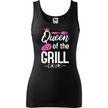 Dámské tílko s potiskem Queen of the grill Velikost: M, Barva: Černá