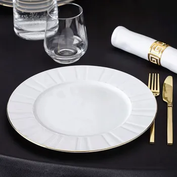 Talíř Mělký jídelní talíř Ćmielów Oktawa Zlatá 27 cm