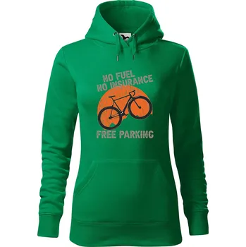 Pánská mikina Dámská mikina Free parking Velikost (žena): M, Vyberte barvu: Středně zelená