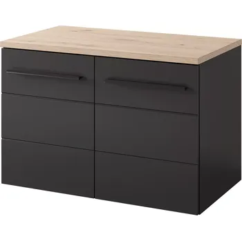 Policová skříň Závěsná skříňka pod umyvadlo bez desky Swing II 38 80 cm černá