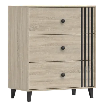 Dětská skříň Nábytek PEGAS s.r.o. Komoda 3S - FOX 02, Dub Sonoma