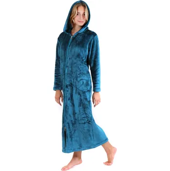 Dámský župan Vestis dámský župan Siena s kapucí na zip (1056) Velikost: XL, Siena se zipem dlouhá: Petrolejová