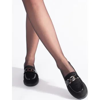 Dámské mokasíny Lakované dámské mokasíny se sponou - béžová GD-FL740B Velikost: 39