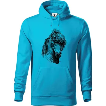 Dámská mikina Mikina - Shetlandský pony Barva: Modrá - tyrkysová (44), Velikost: M, Střih: Pánské