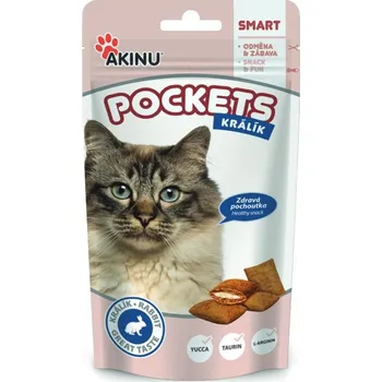 Krmivo pro kočku Akinu POCKETS Králičí polštářky pamlsek pro kočky 40 g