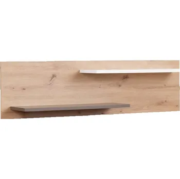 police JUREK Nástěnná police - KEVIN 10, matná bílá/grafit/dub artisan