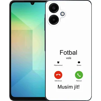 Pouzdro na mobilní telefon Gelový kryt mmCase na Samsung Galaxy A06 4G - fotbal volá bílé pozadí