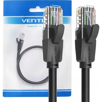 Síťový kabel VENTION KABEL SÍŤOVÝ UTP KAT.6 IBEBN ODOLNÝ RYCHLÝ 15M ČERNÝ
