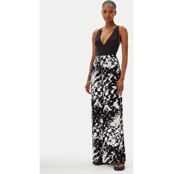 Dámské kalhoty Calvin Klein Swimwear Palazzo kalhoty KW0KW02823 Černá Relaxed Fit S