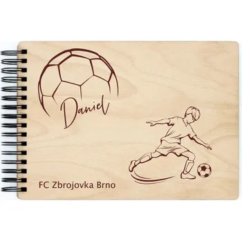 Dřevěné sportovní fotoalbum FOTBAL Barva vnitřních papírů: Latte