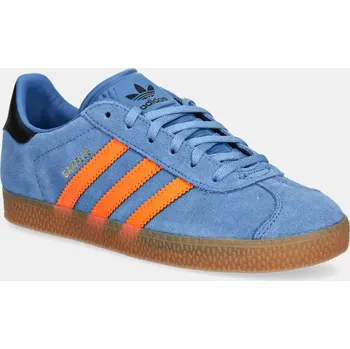 Chlapecké tenisky Dětské semišové sneakers boty adidas Originals GAZELLE modrá barva, JP7124 95X, EUR 37 1/3