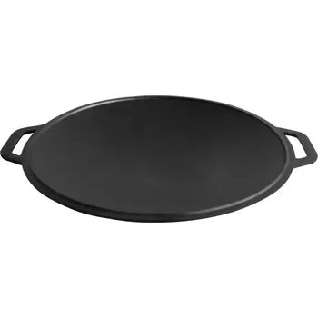 Pánev SAJ Litinová grilovací plotna 40 cm prohnutá, Wok / Pita Brizoll A400PS s madly (Brizoll A400PS SAJ Plotna na grilování masa a zeleniny z litiny do ohniště, průměr 40 cm)