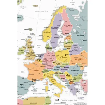 Mapa Evropy - politická - 61 × 91.5 cm