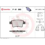 Sada brzdových destiček, kotoučová brzda BREMBO P 61 085