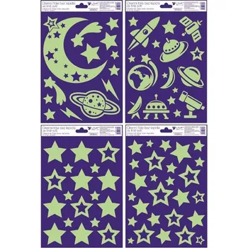 Vánoční dekorace Anděl okenní fólie 991 plastická svíticí ve tmě 20x30cm