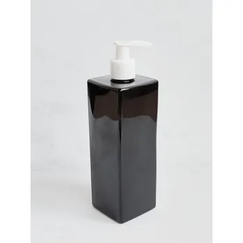 Dávkovač mýdla hranatý LUNA 500 ml černý s bílým dávkovačem