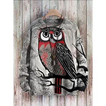 Dámský svetr Unisex svetr s potiskem CS1124 kočka cat Velikost: 5XL, Barva (Varianta): Svetr 3