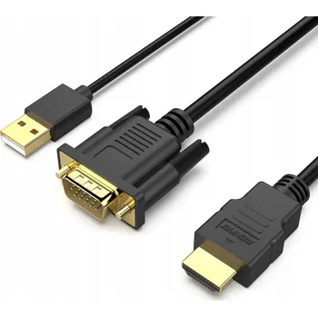 Video kabel BENFEI VGA na HDMI kabel s audio, 1,8 m (černý)