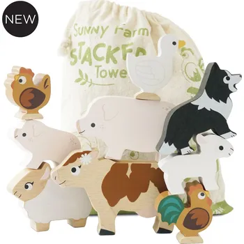 Dřevěná hračka Le Toy Van Skládací věž Farma - nový design